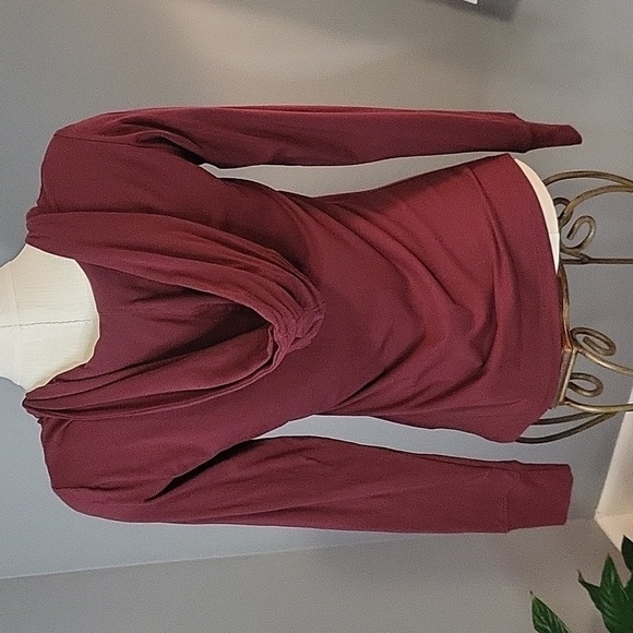 Harley Davidson Maroon Beaded Logo Hooded Stretchy Long Sleeve Button Top Size S - Picture 3 of 11